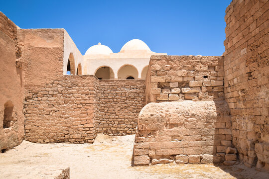 Mausoleum of Sidi Saad and Ghazi Mustapha inside the Borj El Kebir fortress, Houmt Souk on the island of Djerba, Tunisia.