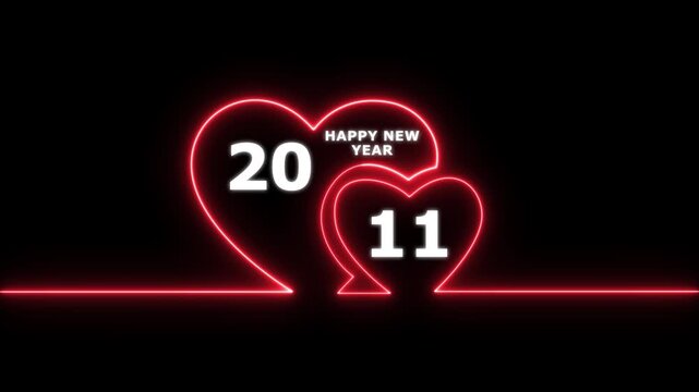 Happy valentines day hearts animation Suitable for valentines day celebration, social media post with happy new year 2011 confetti celebration. neon happy valentines day 4k video.