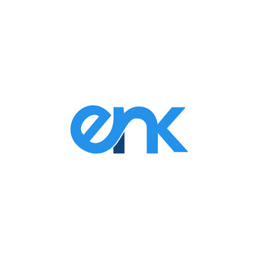 Blue enk Logo Design Element Closeup.
