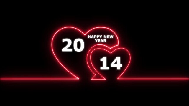 Happy valentines day hearts animation Suitable for valentines day celebration, social media post with happy new year 2014 confetti celebration. neon happy valentines day 4k video.