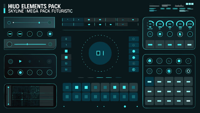 Futuristic hud elements pack a collection of digital interface components