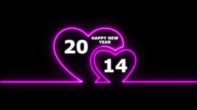 Happy valentines day hearts animation Suitable for valentines day celebration, social media post with happy new year 2014 confetti celebration. neon happy valentines day 4k video.