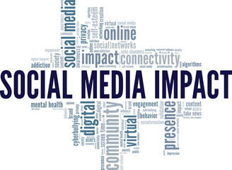 Fototapeta premium Social Media Impact word cloud conceptual design isolated on white background.