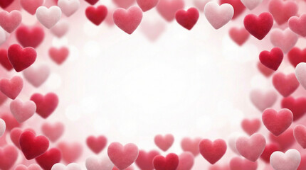 Floating Pink Hearts Frame Background