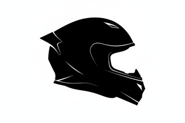 Motorcycle Helmet Silhouette: A sleek, modern motorcycle helmet silhouette, symbolizing safety and adventure, stands out in stark contrast.  © MetaPixel Studio