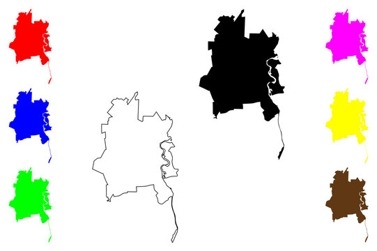 Salavat city (Russia, Russian Federation) map vector illustration, scribble sketch Salavat map