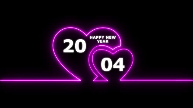 Happy valentines day hearts animation Suitable for valentines day celebration, social media post with happy new year 2004 confetti celebration. neon happy valentines day 4k video.