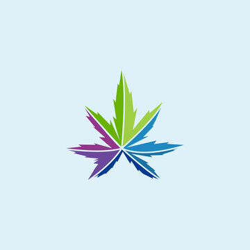 Colorful Cannabis Leaf Illustration Design Element.