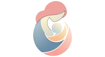 Maternity and Parenting Logo Concept Isolated on Transparent PNG Background.