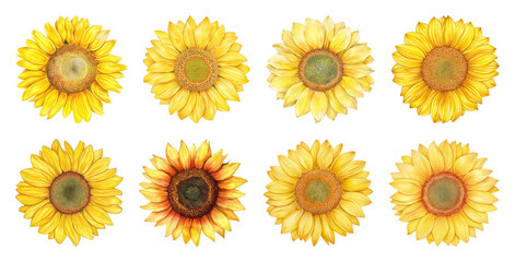 Vibrant sunflowers isolated background
