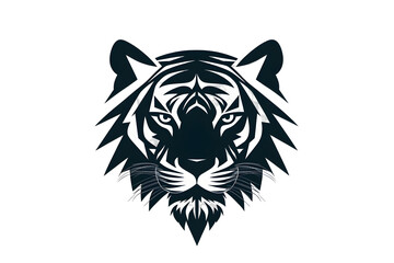 Obraz premium Tiger's Introspection: A striking illustration of a tiger's head, intricately detailed, with a focus on its intense gaze, evoking a sense of power and contemplation.