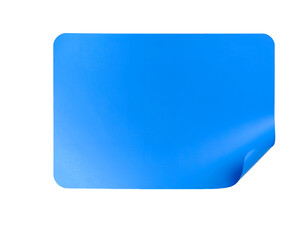 Blue Blank Canvas: A vibrant blue rectangle, with a subtle curve at the edge, invites endless possibilities for customization and creative expression.