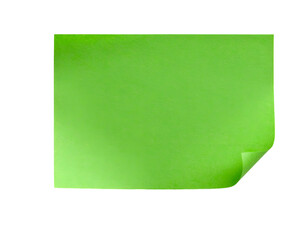 Green Note: a vibrant neon green sticky note with a curled corner. Perfect for jotting down memos, to-do lists, and reminders.
