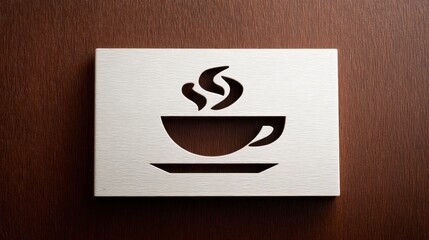 Coffee Cup Logo on White Card.