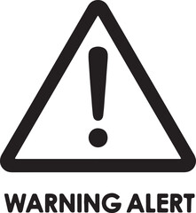 Warning Alert Sign Vector Icon, Exclamation Mark Triangle Symbol, Caution Sign for Website, Banner or Poster, Isolated on Transparent Background, png