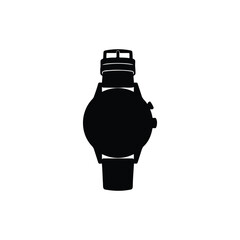 Hand watch silhouette icon vector flat design.