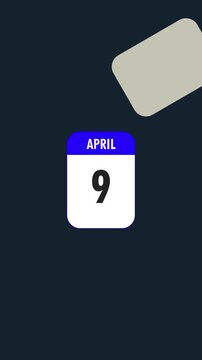 April Calendar Sheets Fluttering - Monthly Schedule Motion