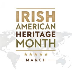 Fototapeta premium A graphic design celebrating Irish American Heritage Month in March with a world map background