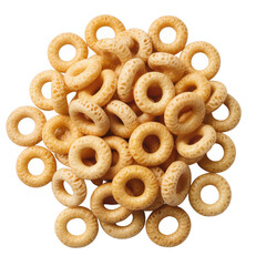 Cheerios cereal pile food breakfast isolated on a transparent background