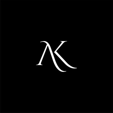 Elegant White Letter K on Black.