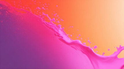 Pink liquid splash on gradient background