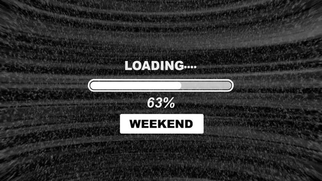 Weekend loading animation. animation - Weekend loading  progress bar with percent number. 4k video...