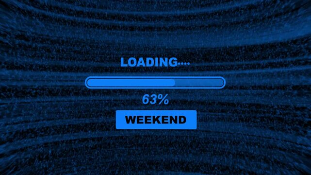 Weekend loading animation. animation - Weekend loading  progress bar with percent number. 4k video...