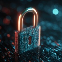 Digital padlock protects data with glowing lights