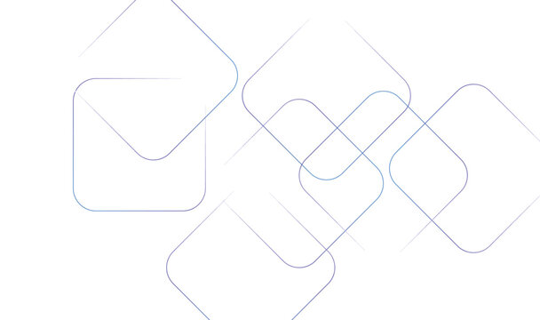 Light Blue Overlapping Rotated Squares Abstract Background, Minimal Geometric Outline Pattern 