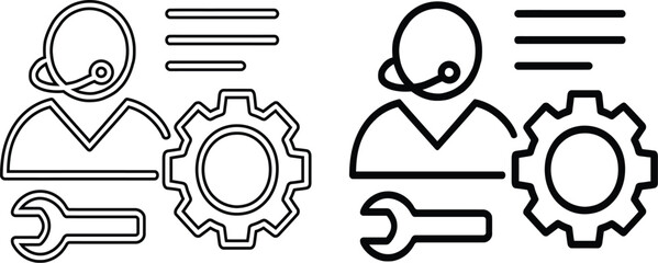 Obraz premium Customer Support Technical Service and Maintenance Operations Vector Icon