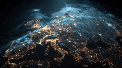 Global connectivity network seen from space at night