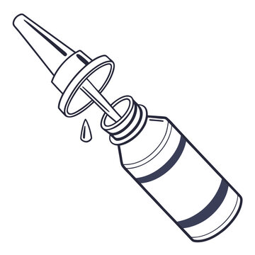Vector illustration of a medical nasal spray, used for treating nasal congestion and allergies effectively.