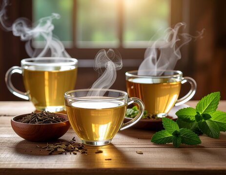 Digestive herbal teas with fennel, boldo, and mint.