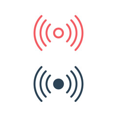 Signal icons set flat vector template.