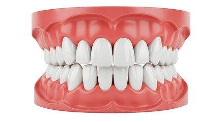 Fototapeta premium Dental model showing perfect teeth alignment, isolated on white or transparent background. PNG