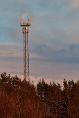 Funkmast im Abendlicht