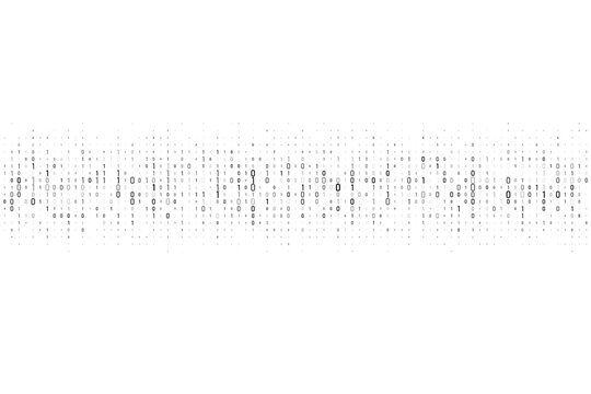 Binary data code rain background with pattern of 0 and 1 numbers. Digital matrix tech graphic with digital algorithm. Vector illustration
