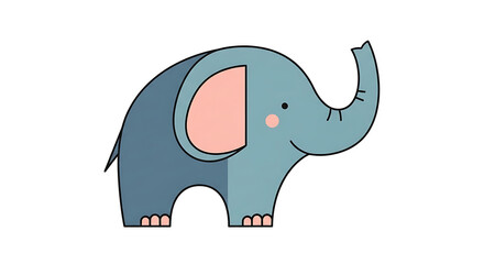 Fototapeta premium Cute cartoon elephant illustration with simple design.