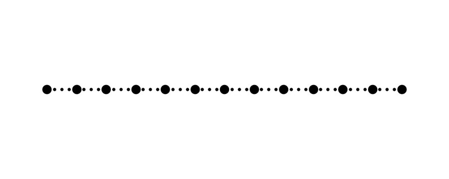 Black dotted line divider pattern for timeline, separator, underline and minimal graphic design layout