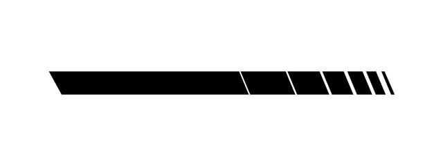 Black diagonal cut speed stripe motion bar graphic element for modern transition divider and dynamic design layout © Pixrow
