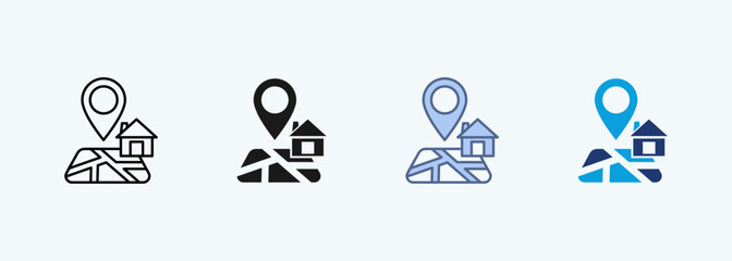 home address multiple style icon collection © arif