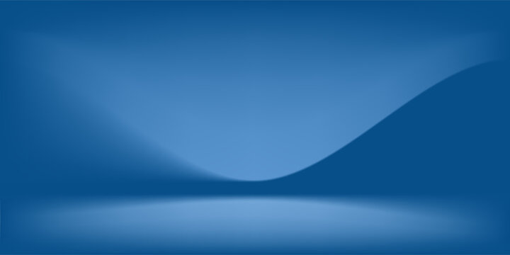 Studio backgrounds. blue walls for photography space vector simple set with bright gradient spotlight