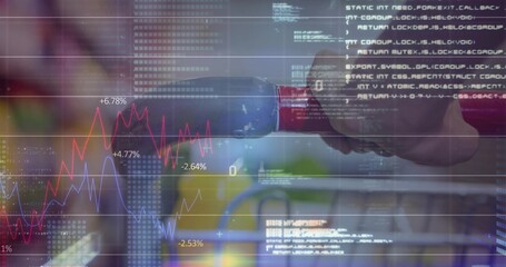 Turning gloved hand holding blue-red valve at plant, showing charts and yellow vest, copy space © vectorfusionart