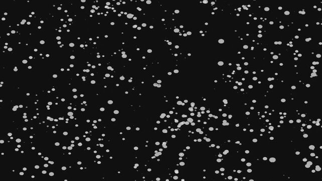 Animation Features White Spheres Moving in Black Background With Overlay Effects and Abstract Shapes in Various Forms