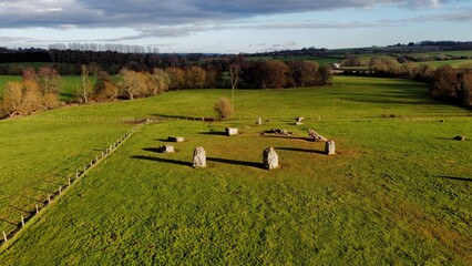 Fototapeta premium Stanton Drew Stone Circles, Chew Valley, England, UK