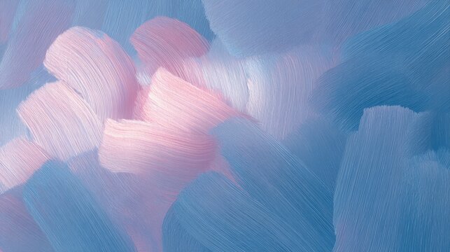 Playful pastel brush strokes abstract blue and pink tones
