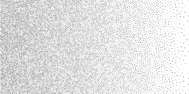 Stipple pattern, dotted geometric background. Stippling, dotwork drawing, shading using dots. Pixel disintegration, random halftone effect. White noise grainy texture. eps 10