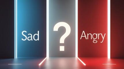 Psychological Concept Art: Blue Sadness, Gray Confusion, and Red Anger