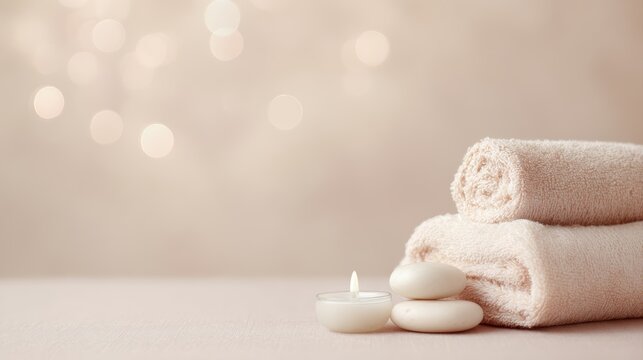 Soft wellness spa background beige tone