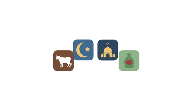 Square Icon Set with Eid al-Adha Theme